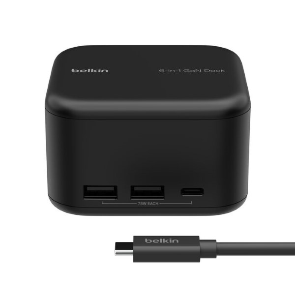 145be5a0befe838e INC018 USB C 6 in 1 Core GaN Dock 130W INT130 FrontRaised WEB Custom