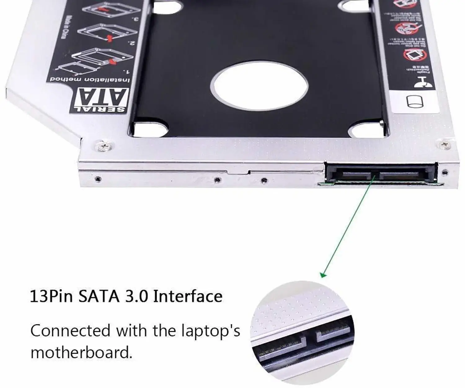 2 5 9 5mm universal 2nd hard drive bay caddy for cd dvd rom original imag5384t92w3deb