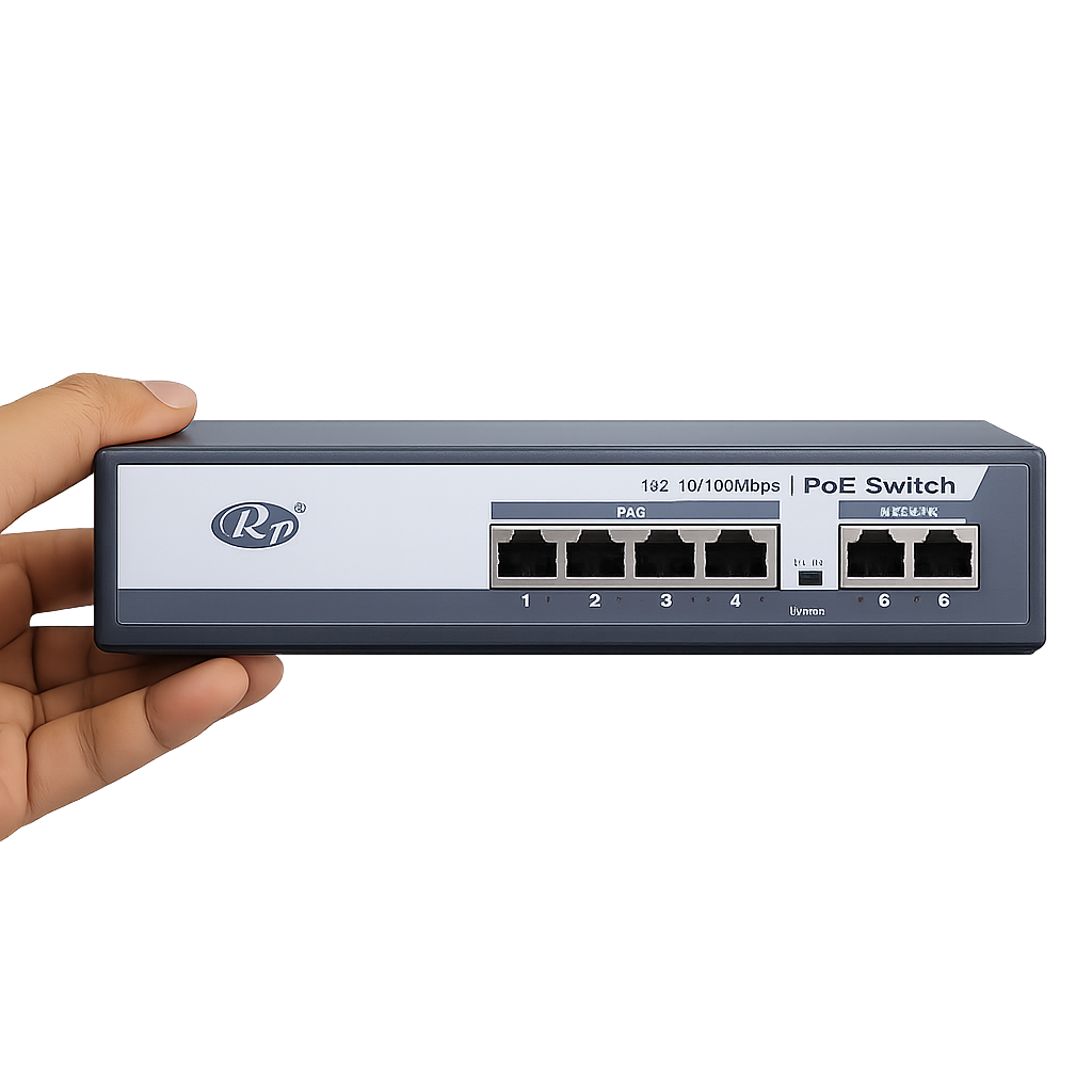 RP 10/100 PoE Switch 4CH Model 42N for IP Cameras & VoIP