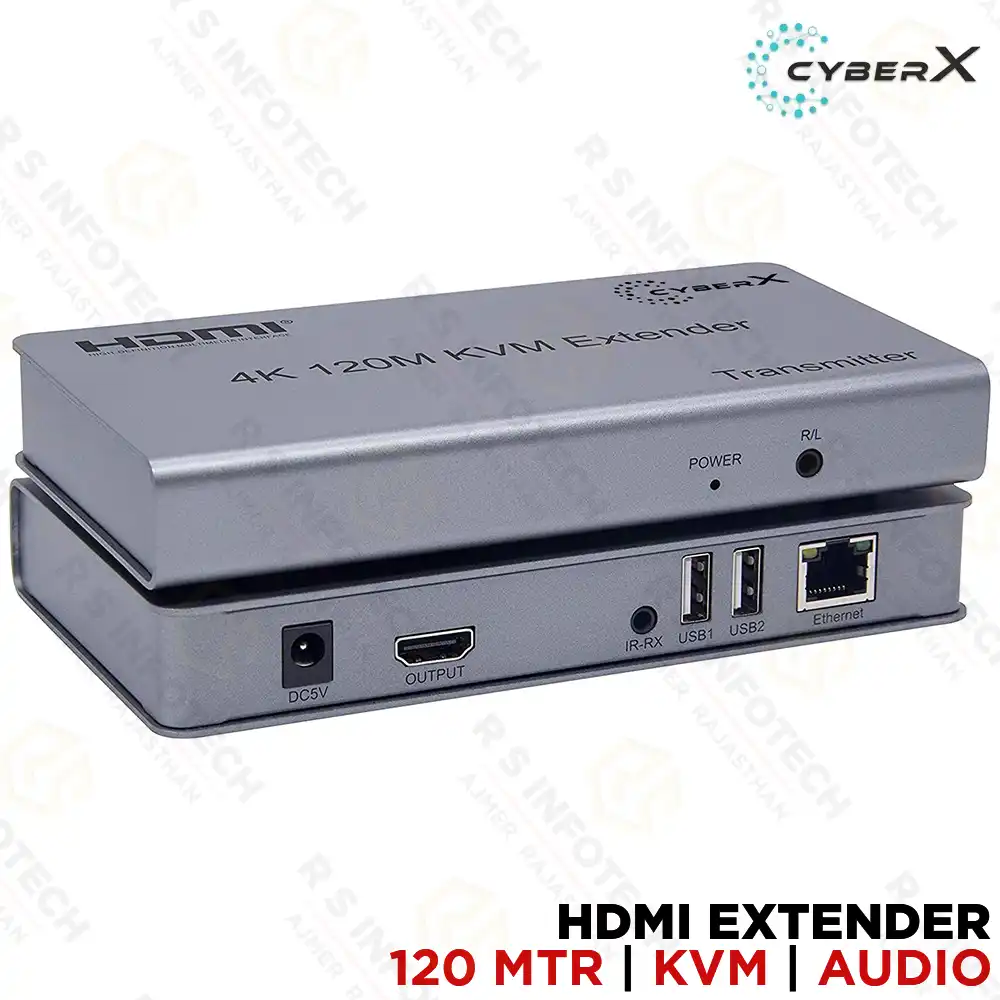 cyberx 120mtr kvm hdmi extender with usb ports cy h120m kvm