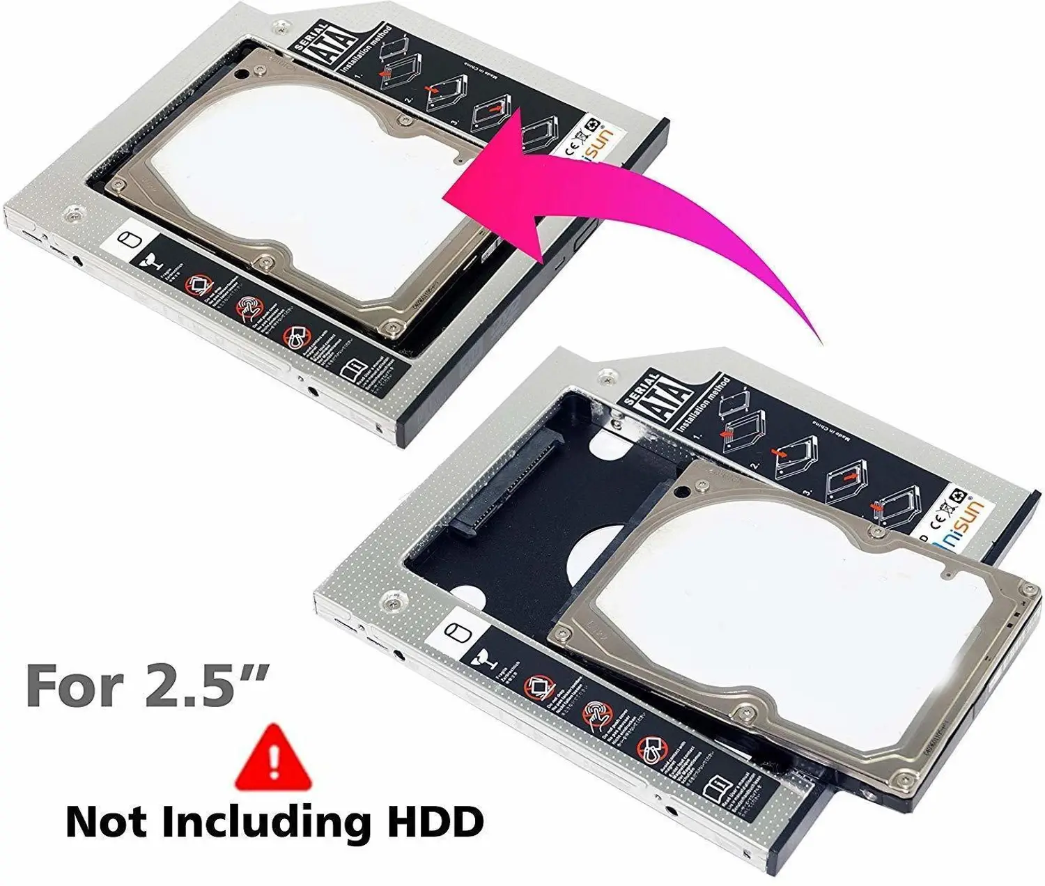 universal 12 7mm sata to sata 2nd ssd hdd hard drive caddy original imag88mjd2m9whjh